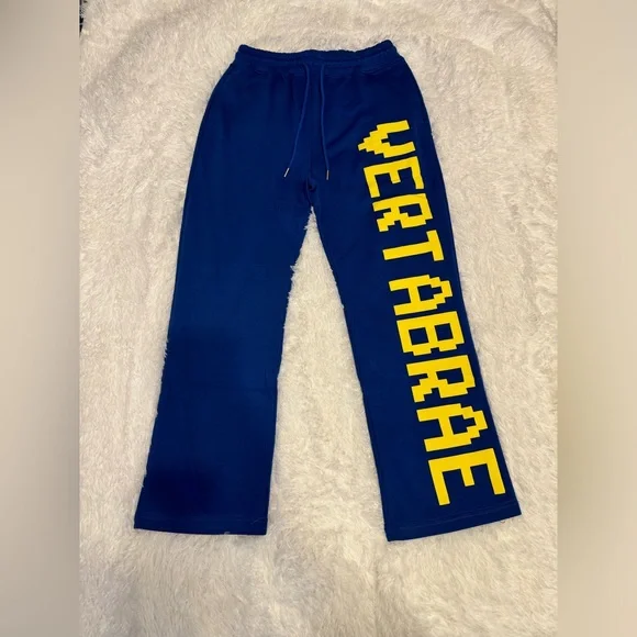 Vertabrae Blue With Yellow Sweatpants Size Men’s Large - Picture 1 of 3